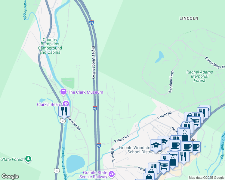map of restaurants, bars, coffee shops, grocery stores, and more near 5 Hummingbird Road in Lincoln