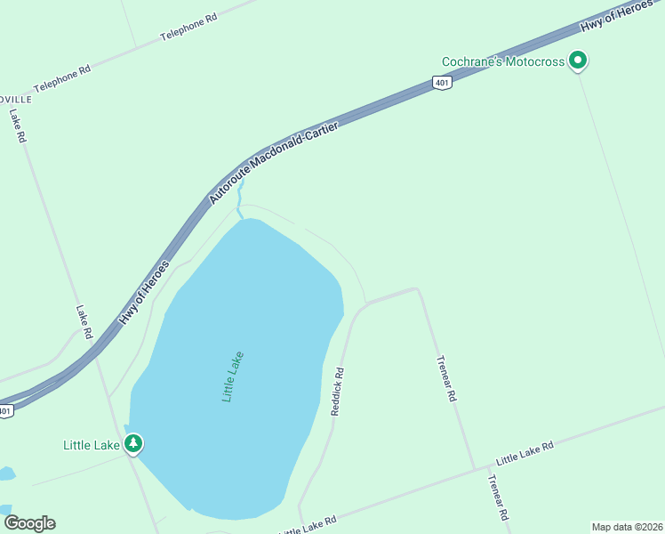 map of restaurants, bars, coffee shops, grocery stores, and more near 838 Trenear Road in Cramahe