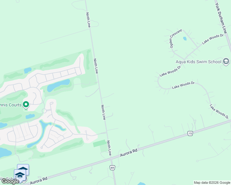 map of restaurants, bars, coffee shops, grocery stores, and more near 15501 Ninth Line in Whitchurch-Stouffville