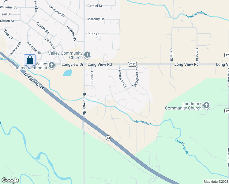 map of restaurants, bars, coffee shops, grocery stores, and more near 5956 Springfield Road in Rapid City