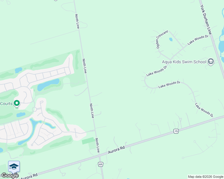 map of restaurants, bars, coffee shops, grocery stores, and more near 15501 Ninth Line in Whitchurch-Stouffville