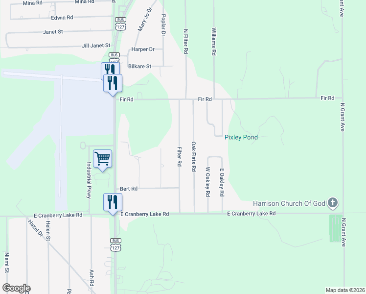 map of restaurants, bars, coffee shops, grocery stores, and more near 4302 Filter Road in Harrison