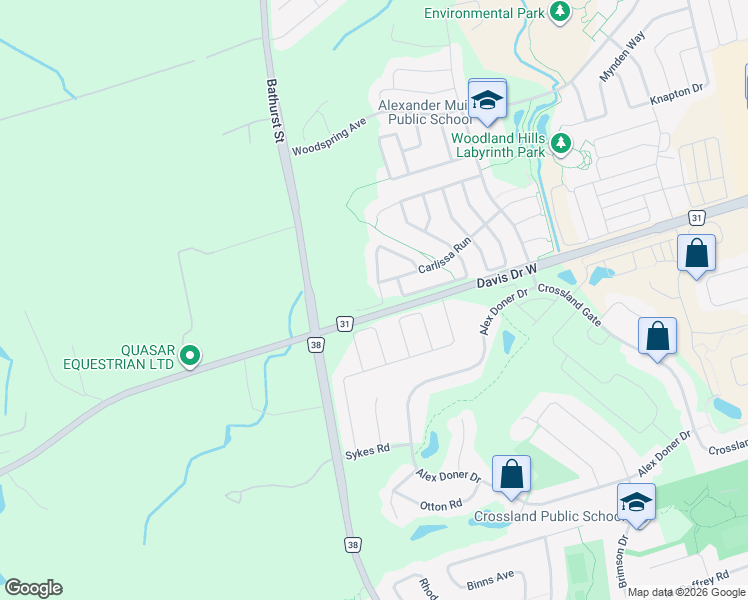 map of restaurants, bars, coffee shops, grocery stores, and more near 75 Bulmer Crescent in Newmarket