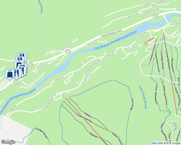 map of restaurants, bars, coffee shops, grocery stores, and more near 15 Hemlock Drive in Lincoln