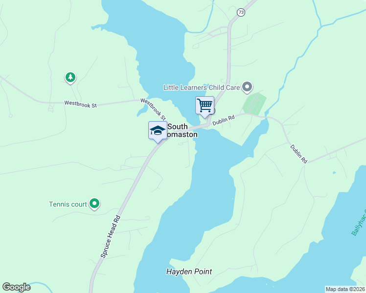 map of restaurants, bars, coffee shops, grocery stores, and more near 13 Chapel Street in South Thomaston