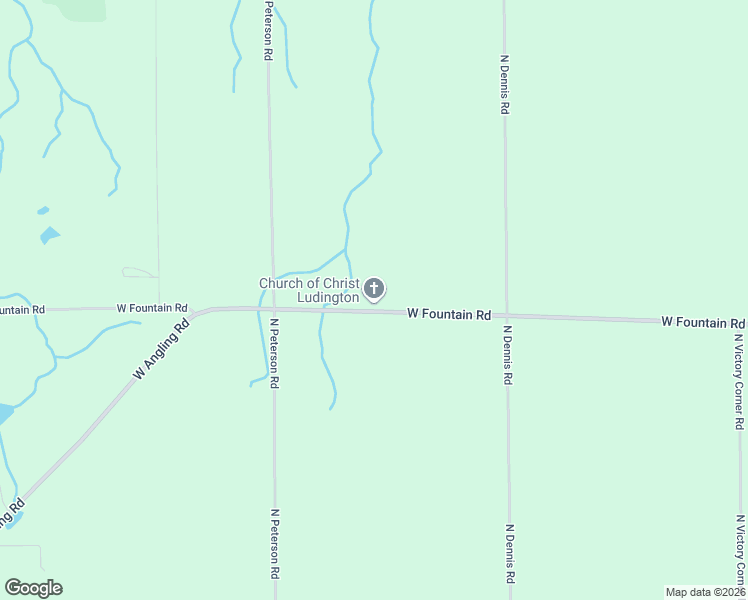 map of restaurants, bars, coffee shops, grocery stores, and more near 3816 West Fountain Road in Ludington