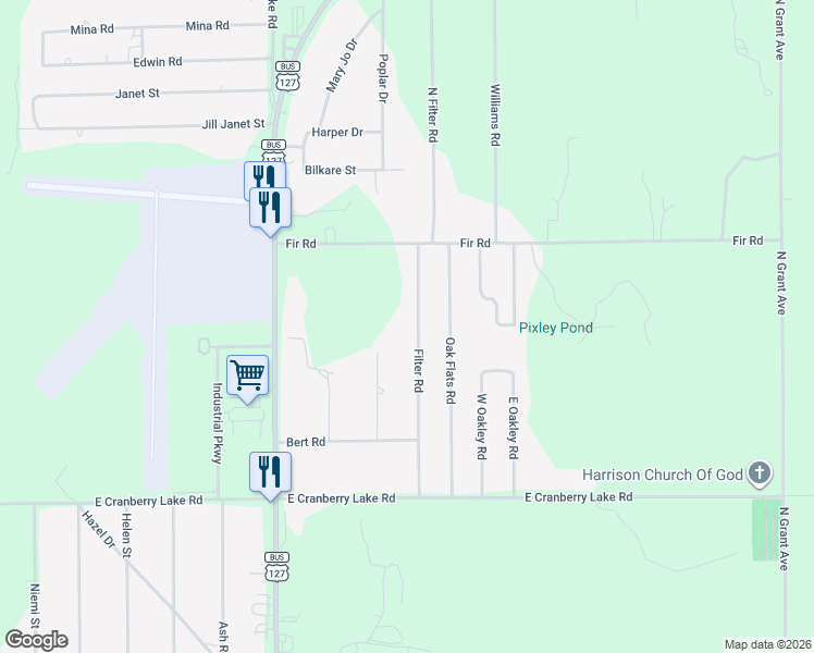 map of restaurants, bars, coffee shops, grocery stores, and more near 4302 Filter Road in Harrison