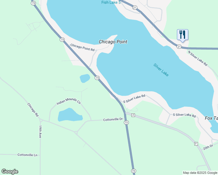 map of restaurants, bars, coffee shops, grocery stores, and more near N1978 Wisconsin 73 in Wautoma