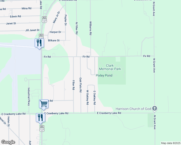 map of restaurants, bars, coffee shops, grocery stores, and more near 4339 West Oakman Road in Harrison