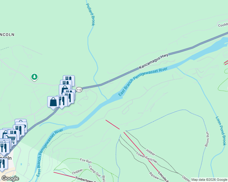 map of restaurants, bars, coffee shops, grocery stores, and more near 24 Yellow Birch Circle in Lincoln