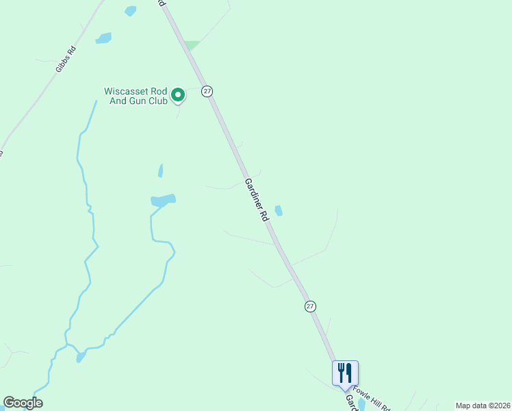 map of restaurants, bars, coffee shops, grocery stores, and more near 704 Gardiner Road in Wiscasset