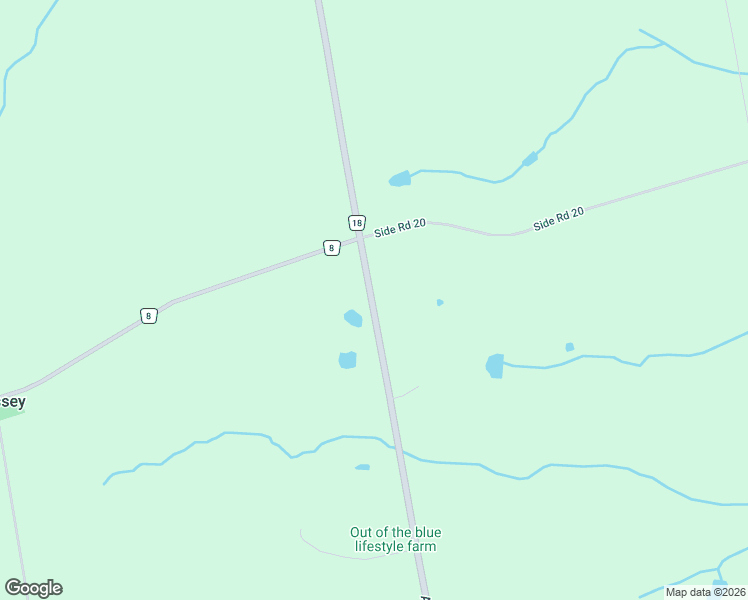 map of restaurants, bars, coffee shops, grocery stores, and more near 934619 Airport Road in Orangeville