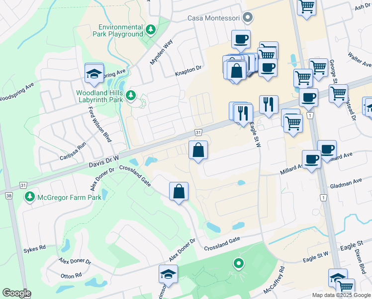 map of restaurants, bars, coffee shops, grocery stores, and more near Heswall Lane in Newmarket