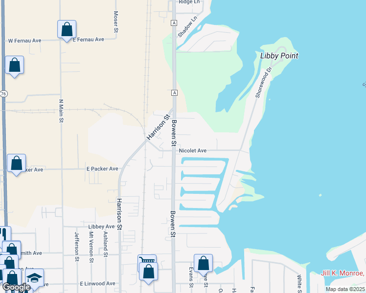 map of restaurants, bars, coffee shops, grocery stores, and more near 830 Nicolet Avenue in Oshkosh