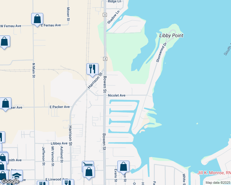 map of restaurants, bars, coffee shops, grocery stores, and more near 830 Nicolet Avenue in Oshkosh