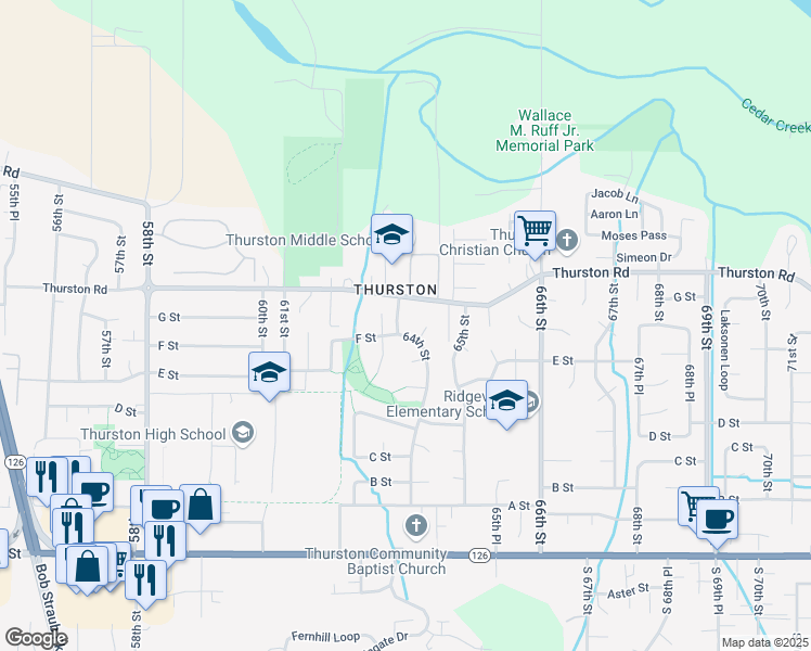 map of restaurants, bars, coffee shops, grocery stores, and more near 773 64th Street in Springfield
