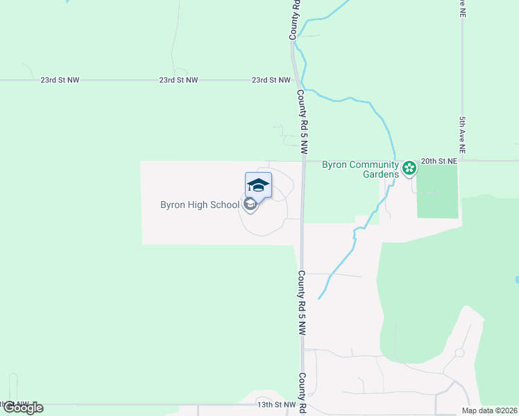 map of restaurants, bars, coffee shops, grocery stores, and more near 1887 2nd Avenue Northwest in Byron