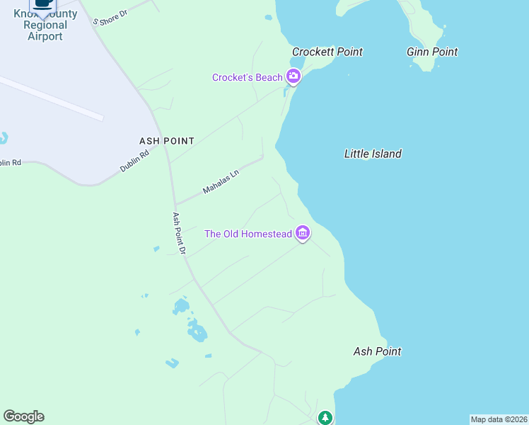 map of restaurants, bars, coffee shops, grocery stores, and more near 83 Canns Beach Road in Owls Head
