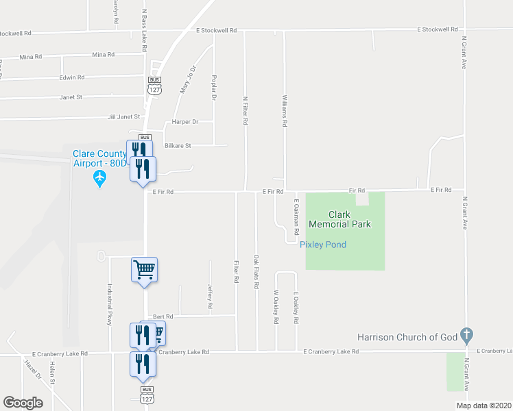 map of restaurants, bars, coffee shops, grocery stores, and more near 4001 Oak Flats Road in Harrison