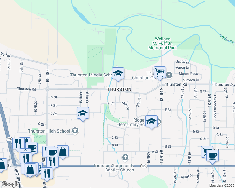 map of restaurants, bars, coffee shops, grocery stores, and more near 773 64th Street in Springfield