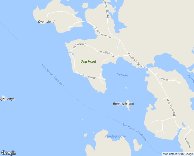 map of restaurants, bars, coffee shops, grocery stores, and more near 109 City Point Road in Vinalhaven