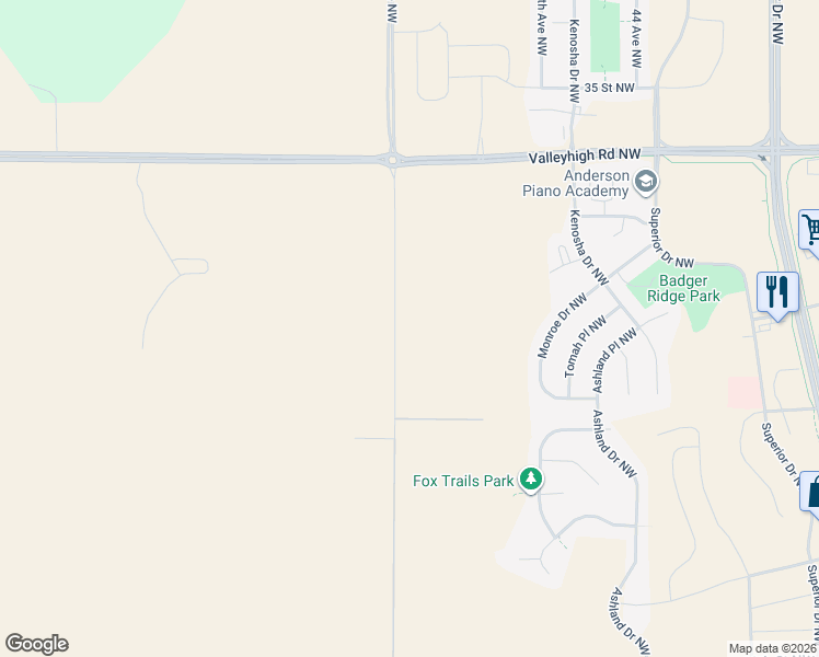 map of restaurants, bars, coffee shops, grocery stores, and more near 2863 50th Avenue Northwest in Rochester