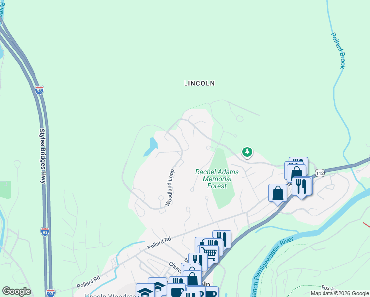 map of restaurants, bars, coffee shops, grocery stores, and more near 8 Charkarohen Drive in Lincoln
