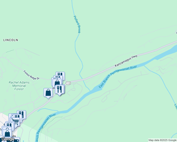 map of restaurants, bars, coffee shops, grocery stores, and more near 33 Brookline Road in Lincoln