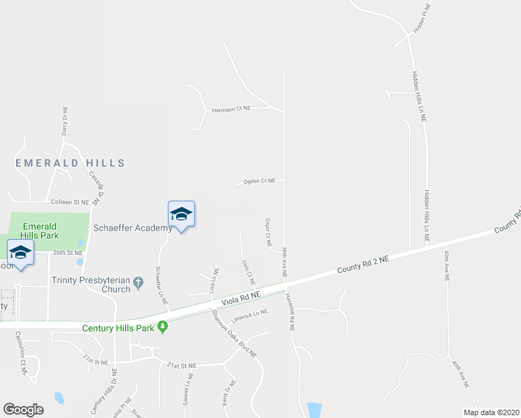 map of restaurants, bars, coffee shops, grocery stores, and more near 2809 Osjor Court Northeast in Rochester