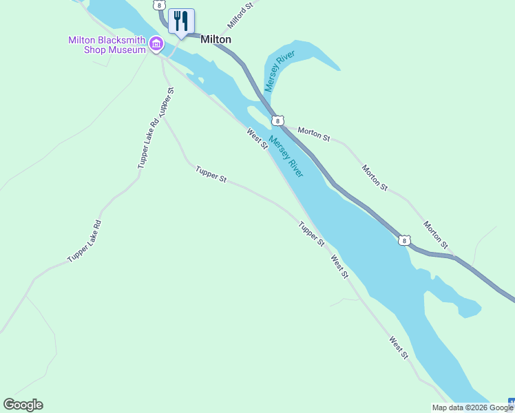 map of restaurants, bars, coffee shops, grocery stores, and more near 62 Tupper Street in Milton