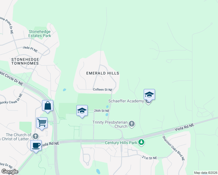 map of restaurants, bars, coffee shops, grocery stores, and more near 2717 Colleen Street Northeast in Rochester
