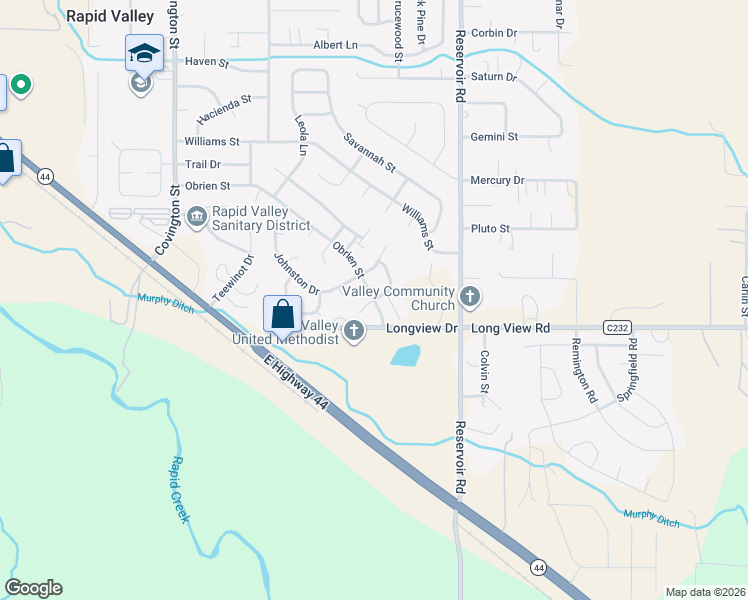 map of restaurants, bars, coffee shops, grocery stores, and more near 5000 Cottage Court in Rapid City