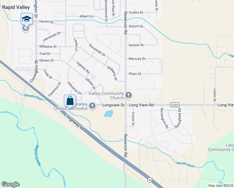 map of restaurants, bars, coffee shops, grocery stores, and more near 3274 San Bernardo Street in Rapid City