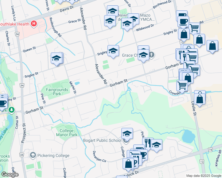 map of restaurants, bars, coffee shops, grocery stores, and more near 272 Jeff Smith Court in Newmarket