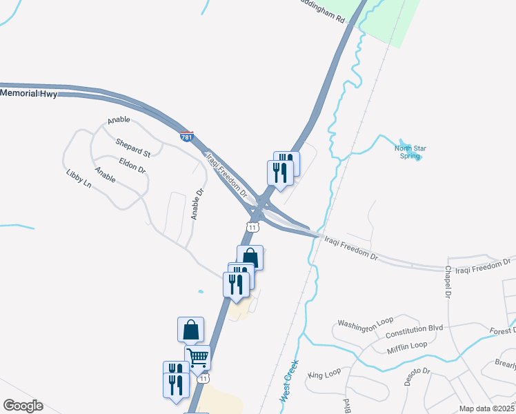 map of restaurants, bars, coffee shops, grocery stores, and more near 27673 New York State Bicycle Route 11 in Evans Mills