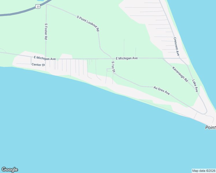 map of restaurants, bars, coffee shops, grocery stores, and more near 1102 2nd Street in Au Gres