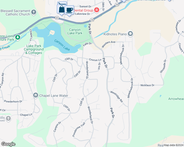 map of restaurants, bars, coffee shops, grocery stores, and more near 3210 Iris Drive in Rapid City