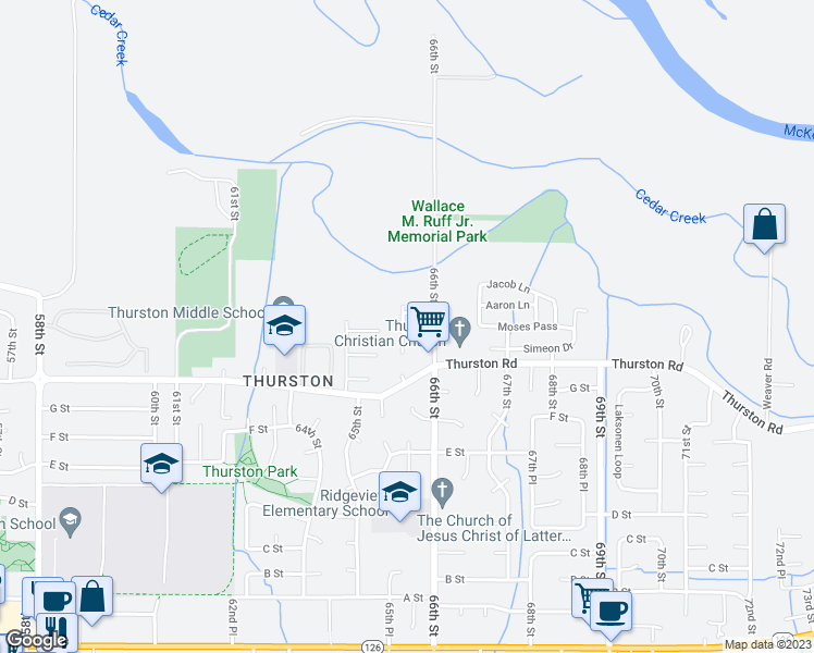 map of restaurants, bars, coffee shops, grocery stores, and more near 939 65th Place in Springfield