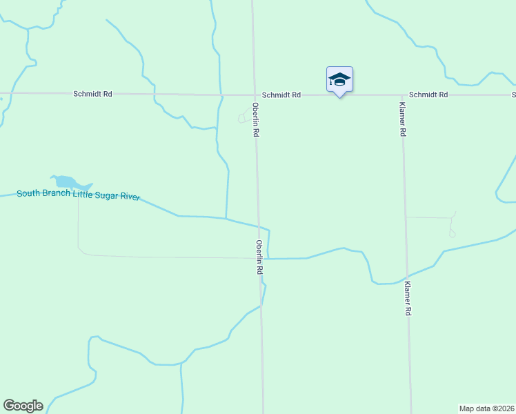 map of restaurants, bars, coffee shops, grocery stores, and more near 2801 Oberlin Road in Gladwin