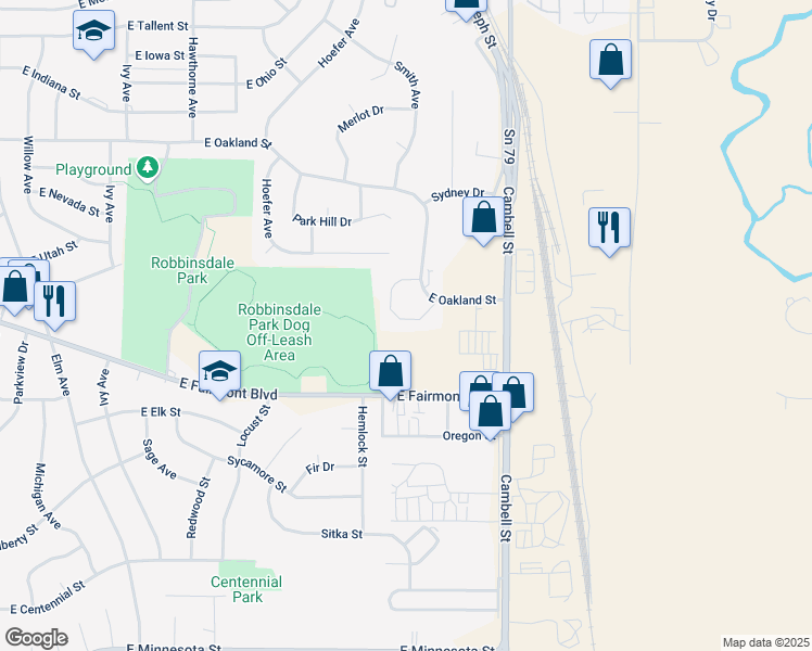 map of restaurants, bars, coffee shops, grocery stores, and more near 3131 Outlook Circle in Rapid City