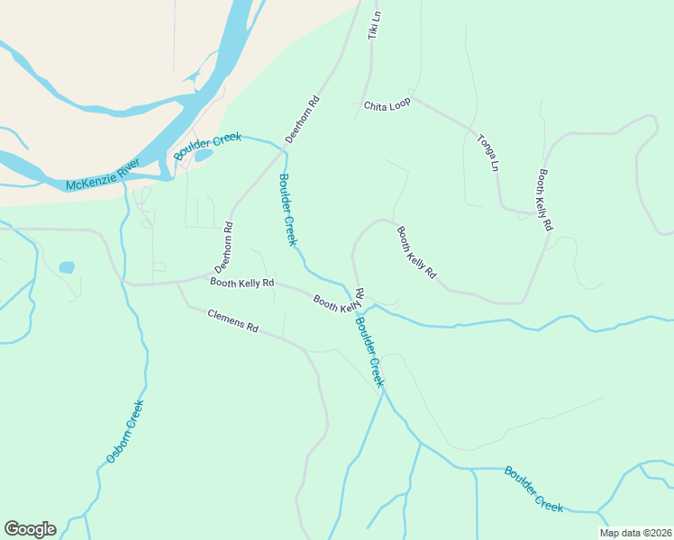 map of restaurants, bars, coffee shops, grocery stores, and more near 40153 Booth Kelly Road in Springfield