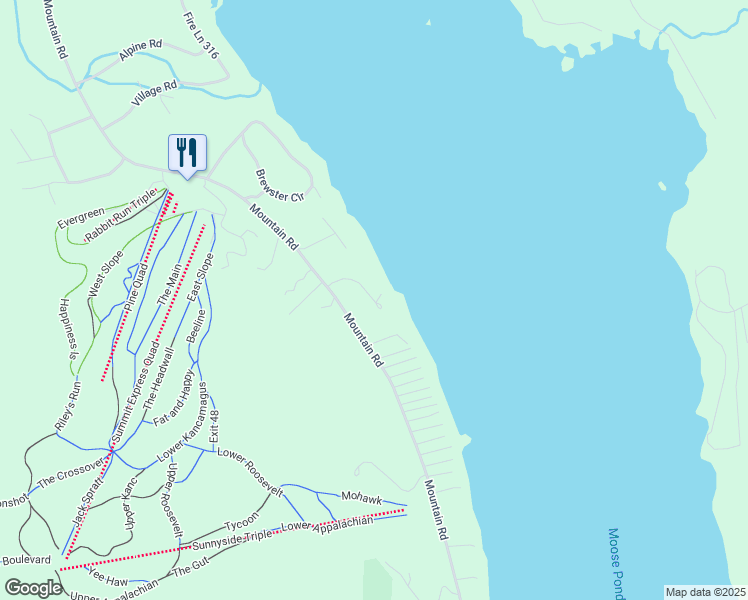 map of restaurants, bars, coffee shops, grocery stores, and more near 12 Millers Way in Bridgton