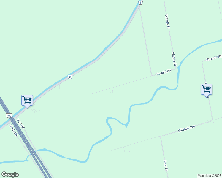 map of restaurants, bars, coffee shops, grocery stores, and more near 223 Devald Road in Bradford West Gwillimbury