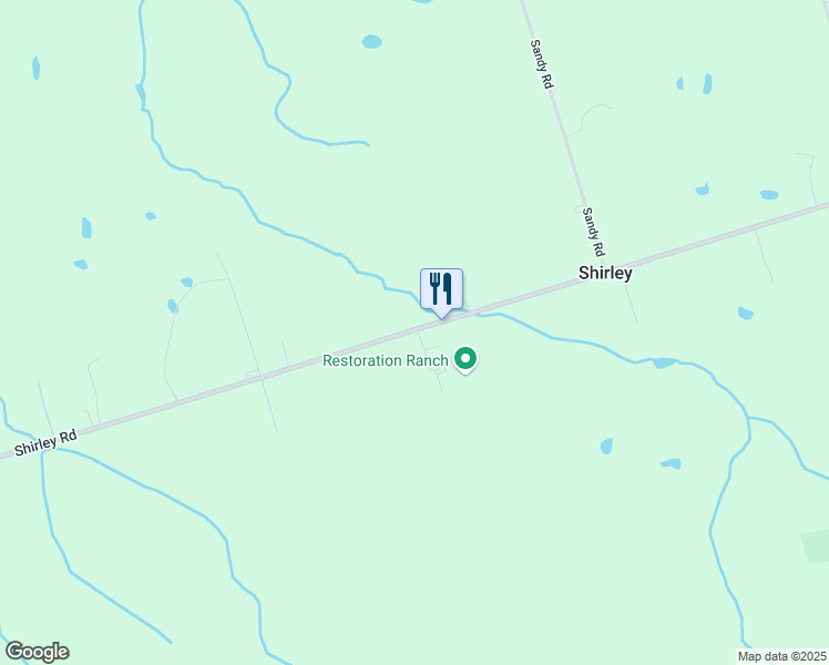 map of restaurants, bars, coffee shops, grocery stores, and more near 2130 Shirley Road in Port Perry