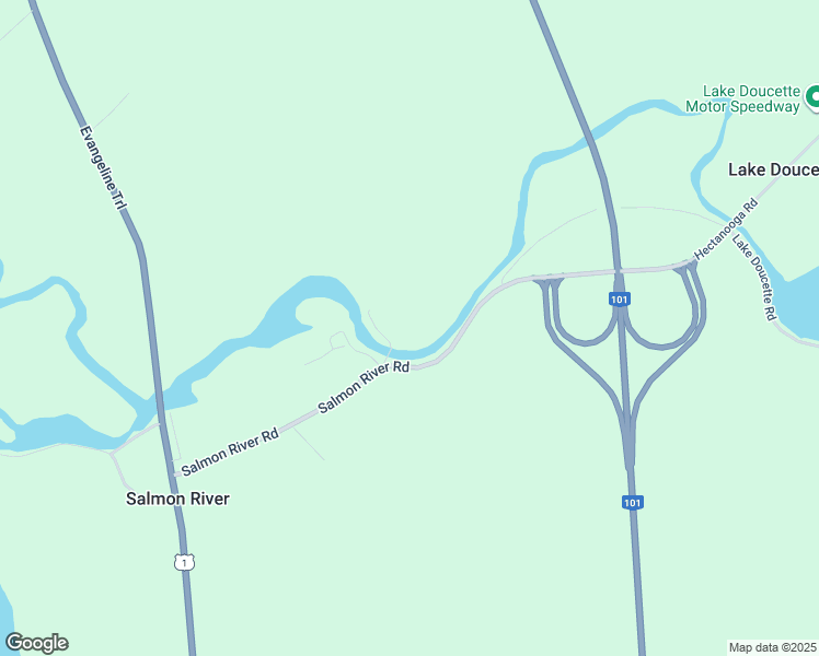 map of restaurants, bars, coffee shops, grocery stores, and more near 18 Riverside Lane in Salmon River
