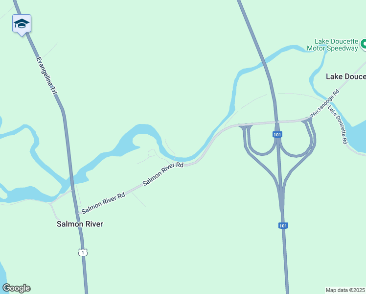 map of restaurants, bars, coffee shops, grocery stores, and more near 18 Riverside Lane in Salmon River