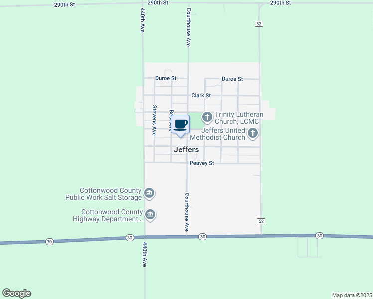 map of restaurants, bars, coffee shops, grocery stores, and more near in Jeffers