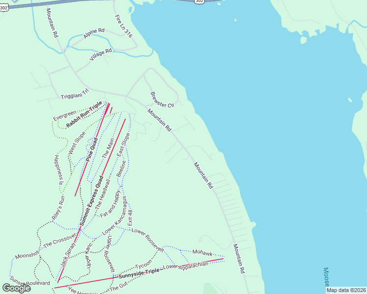 map of restaurants, bars, coffee shops, grocery stores, and more near Solitude Lane in Bridgton