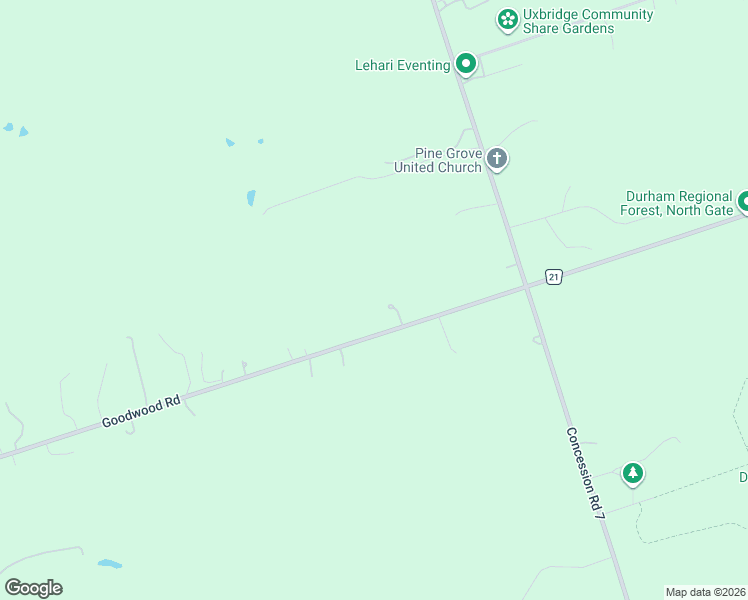 map of restaurants, bars, coffee shops, grocery stores, and more near 671 Goodwood Road in Durham Regional Municipality