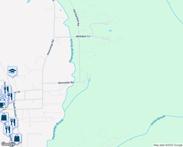 map of restaurants, bars, coffee shops, grocery stores, and more near 239 Skimobile Road in Conway